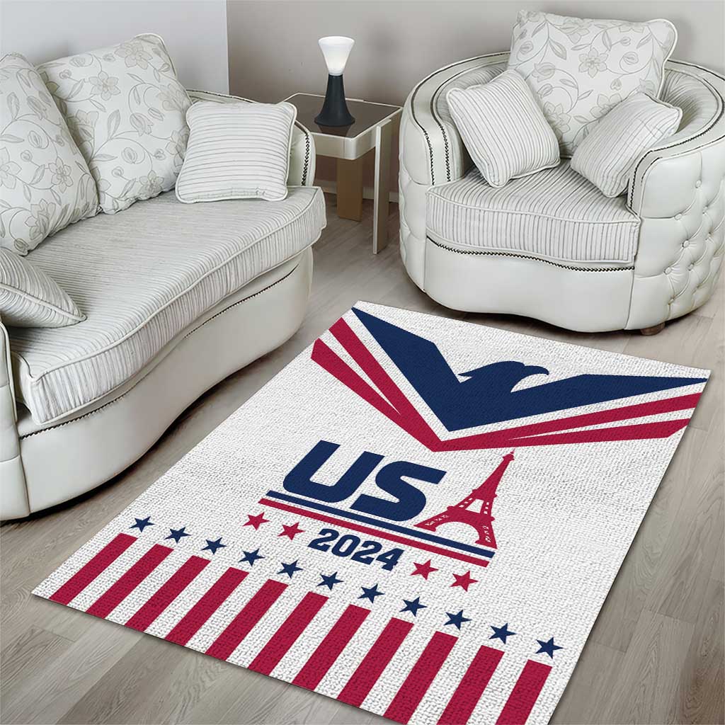 USA 2024 Eiffel Tower Area Rug United States Summer Sport - Wonder Print Shop