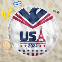 USA 2024 Eiffel Tower Beach Blanket United States Summer Sport - Wonder Print Shop