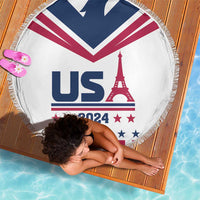 USA 2024 Eiffel Tower Beach Blanket United States Summer Sport - Wonder Print Shop