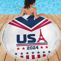 USA 2024 Eiffel Tower Beach Blanket United States Summer Sport - Wonder Print Shop