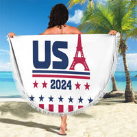USA 2024 Eiffel Tower Beach Blanket United States Summer Sport - Wonder Print Shop