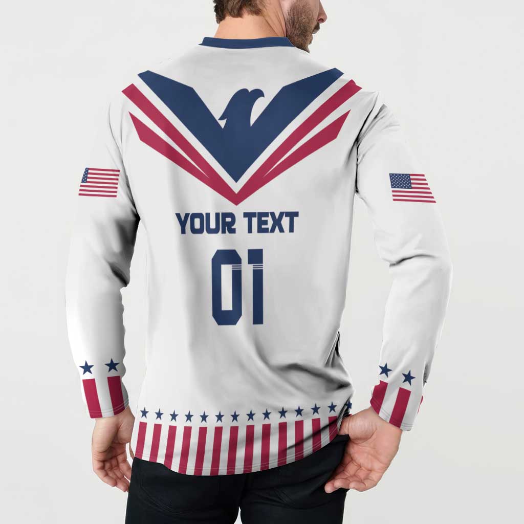 Custom USA 2024 Eiffel Tower Button Sweatshirt United States Summer Sport - Wonder Print Shop