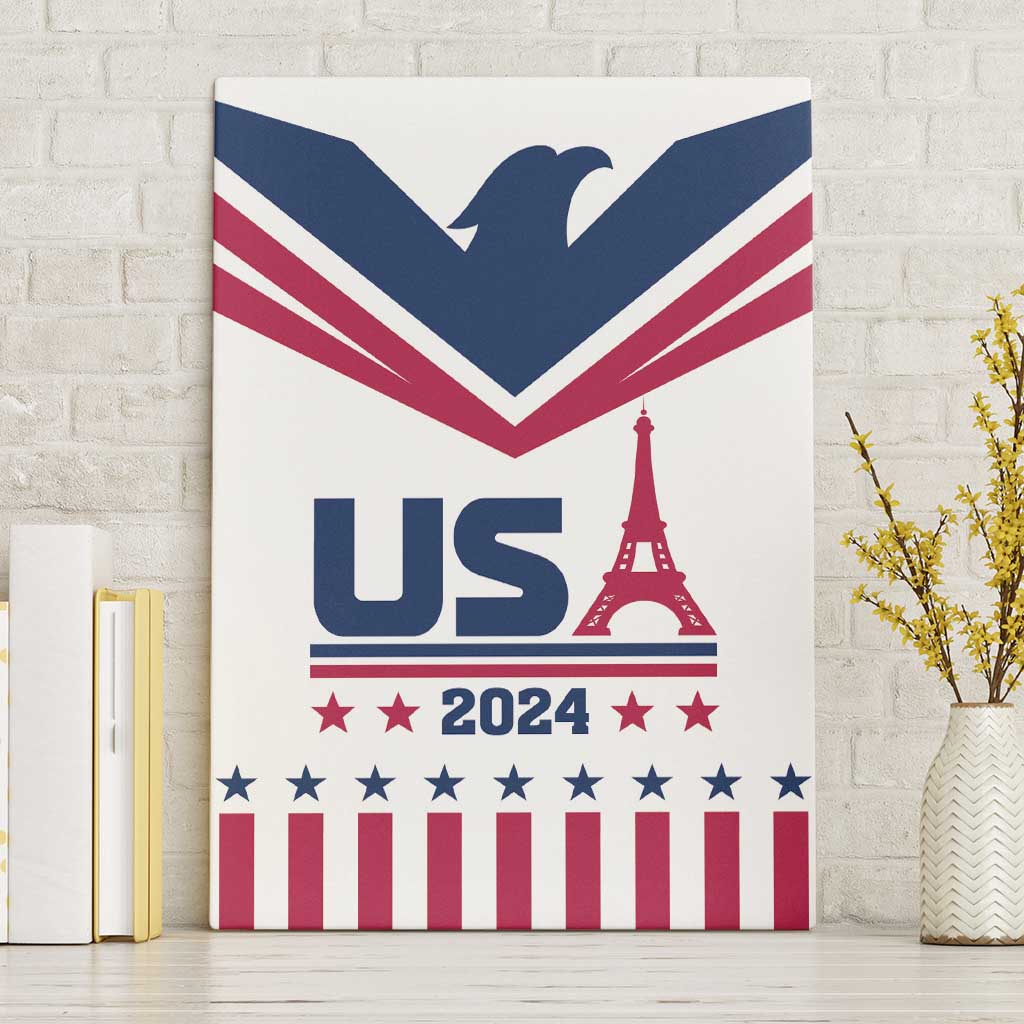 USA 2024 Eiffel Tower Canvas Wall Art United States Summer Sport - Wonder Print Shop