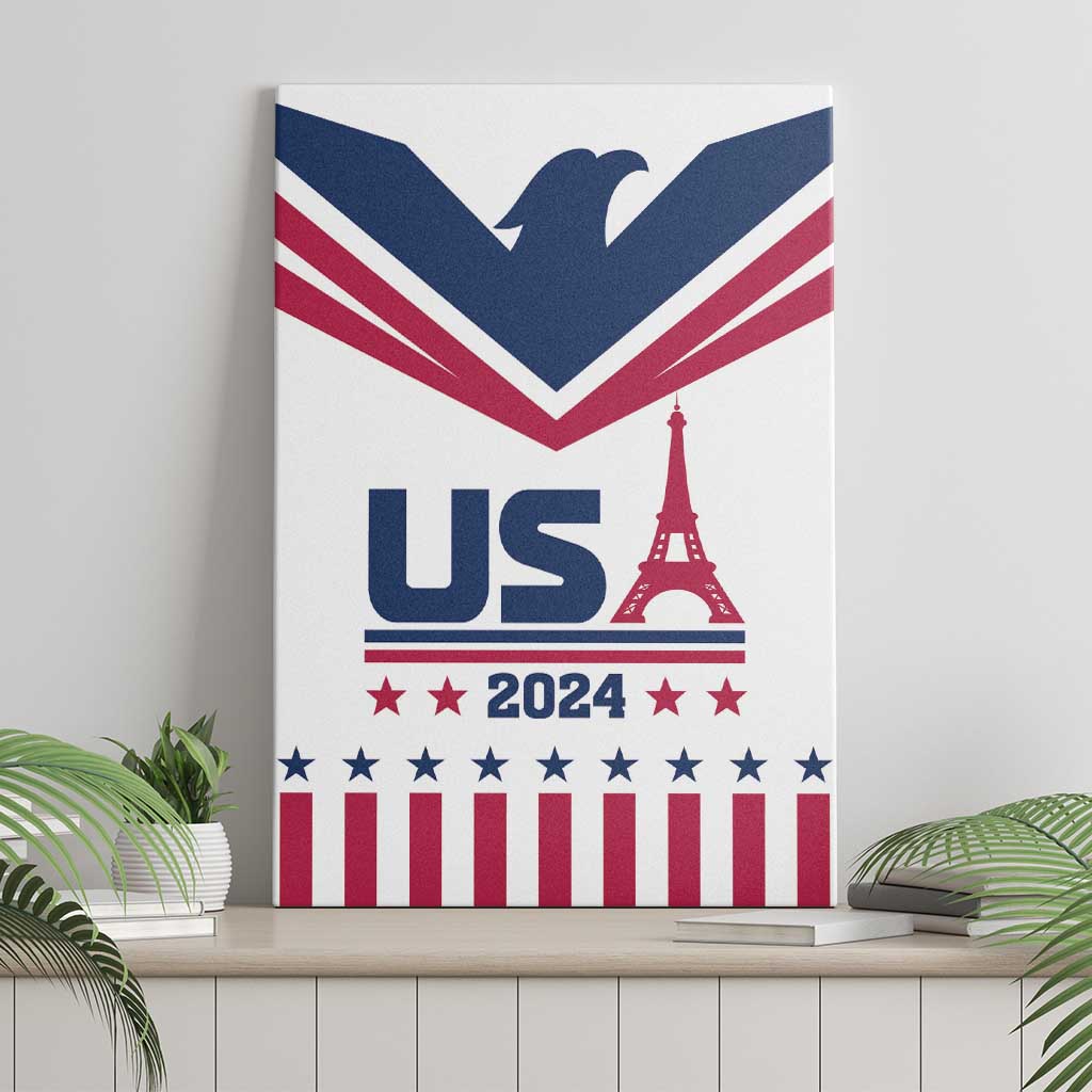 USA 2024 Eiffel Tower Canvas Wall Art United States Summer Sport - Wonder Print Shop