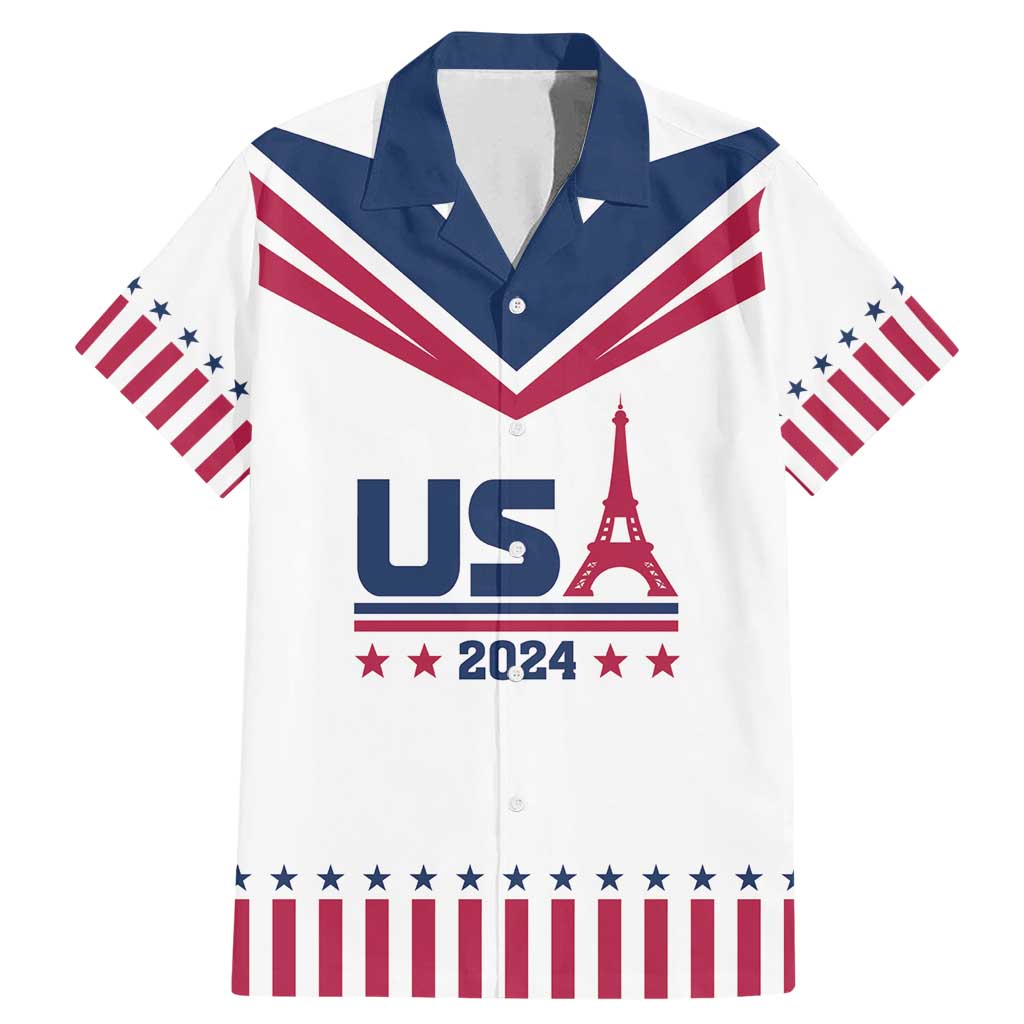 Custom USA 2024 Eiffel Tower Family Matching Mermaid Dress and Hawaiian Shirt United States Summer Sport - Wonder Print Shop