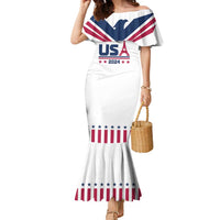 Custom USA 2024 Eiffel Tower Family Matching Mermaid Dress and Hawaiian Shirt United States Summer Sport - Wonder Print Shop