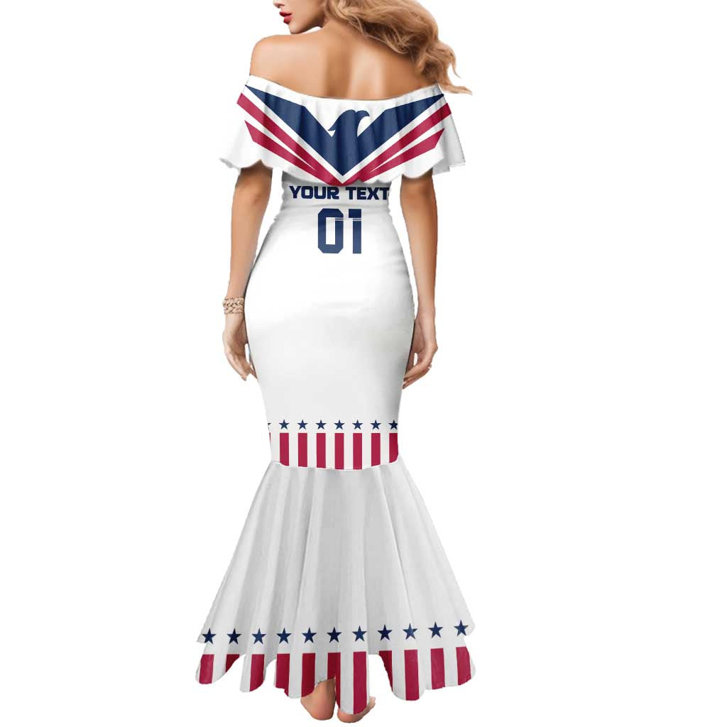 Custom USA 2024 Eiffel Tower Family Matching Mermaid Dress and Hawaiian Shirt United States Summer Sport - Wonder Print Shop