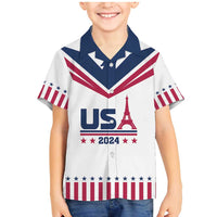 Custom USA 2024 Eiffel Tower Family Matching Mermaid Dress and Hawaiian Shirt United States Summer Sport - Wonder Print Shop