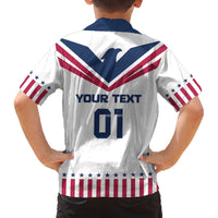 Custom USA 2024 Eiffel Tower Family Matching Off The Shoulder Long Sleeve Dress and Hawaiian Shirt United States Summer Sport - Wonder Print Shop