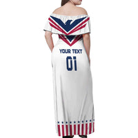 Custom USA 2024 Eiffel Tower Family Matching Off Shoulder Maxi Dress and Hawaiian Shirt United States Summer Sport - Wonder Print Shop