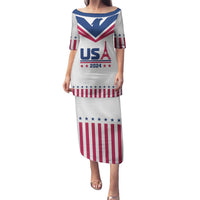 Custom USA 2024 Eiffel Tower Family Matching Puletasi and Hawaiian Shirt United States Summer Sport - Wonder Print Shop