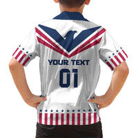 Custom USA 2024 Eiffel Tower Family Matching Short Sleeve Bodycon Dress and Hawaiian Shirt United States Summer Sport - Wonder Print Shop