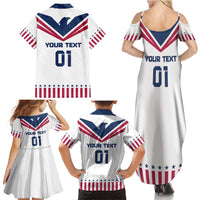 Custom USA 2024 Eiffel Tower Family Matching Summer Maxi Dress and Hawaiian Shirt United States Summer Sport - Wonder Print Shop