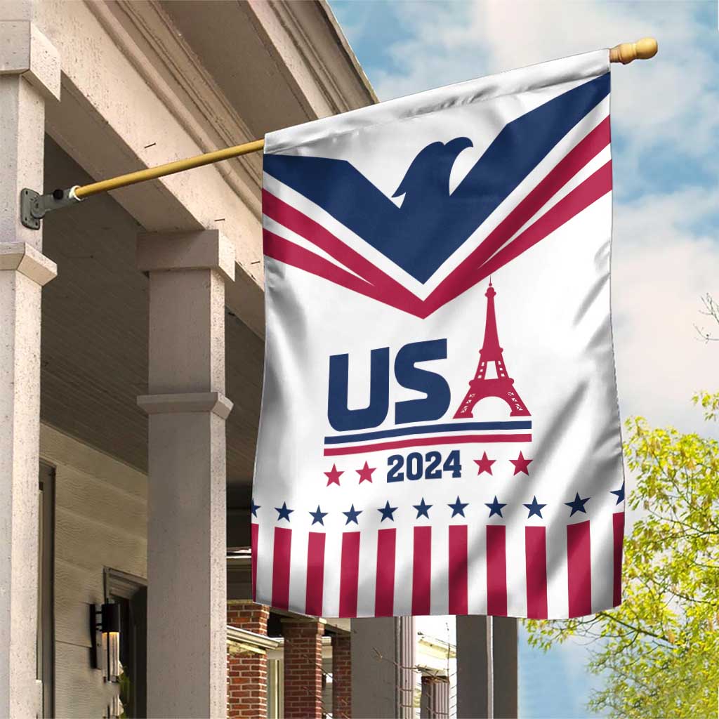 USA 2024 Eiffel Tower Garden Flag United States Summer Sport - Wonder Print Shop
