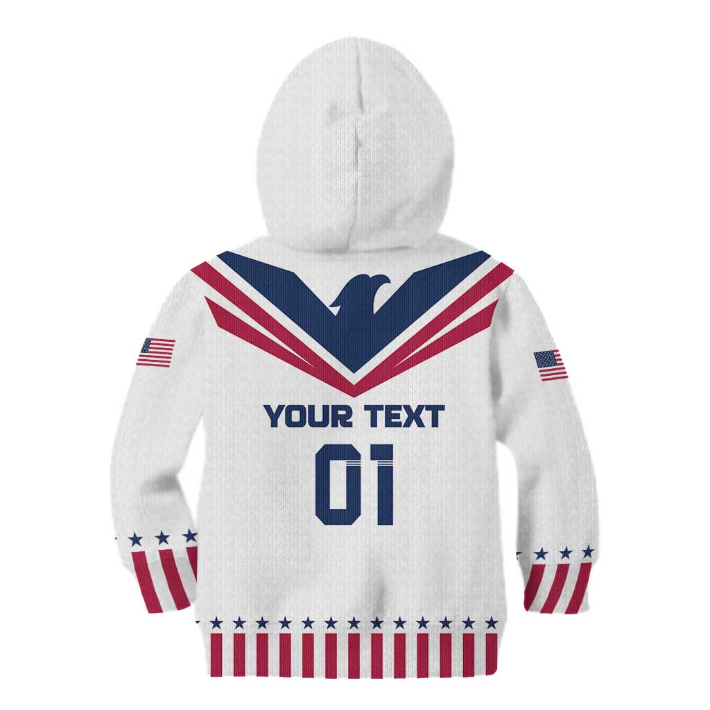 Custom USA 2024 Eiffel Tower Kid Hoodie United States Summer Sport - Wonder Print Shop