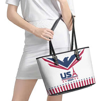 USA 2024 Eiffel Tower Leather Tote Bag United States Summer Sport - Wonder Print Shop
