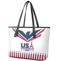 USA 2024 Eiffel Tower Leather Tote Bag United States Summer Sport - Wonder Print Shop