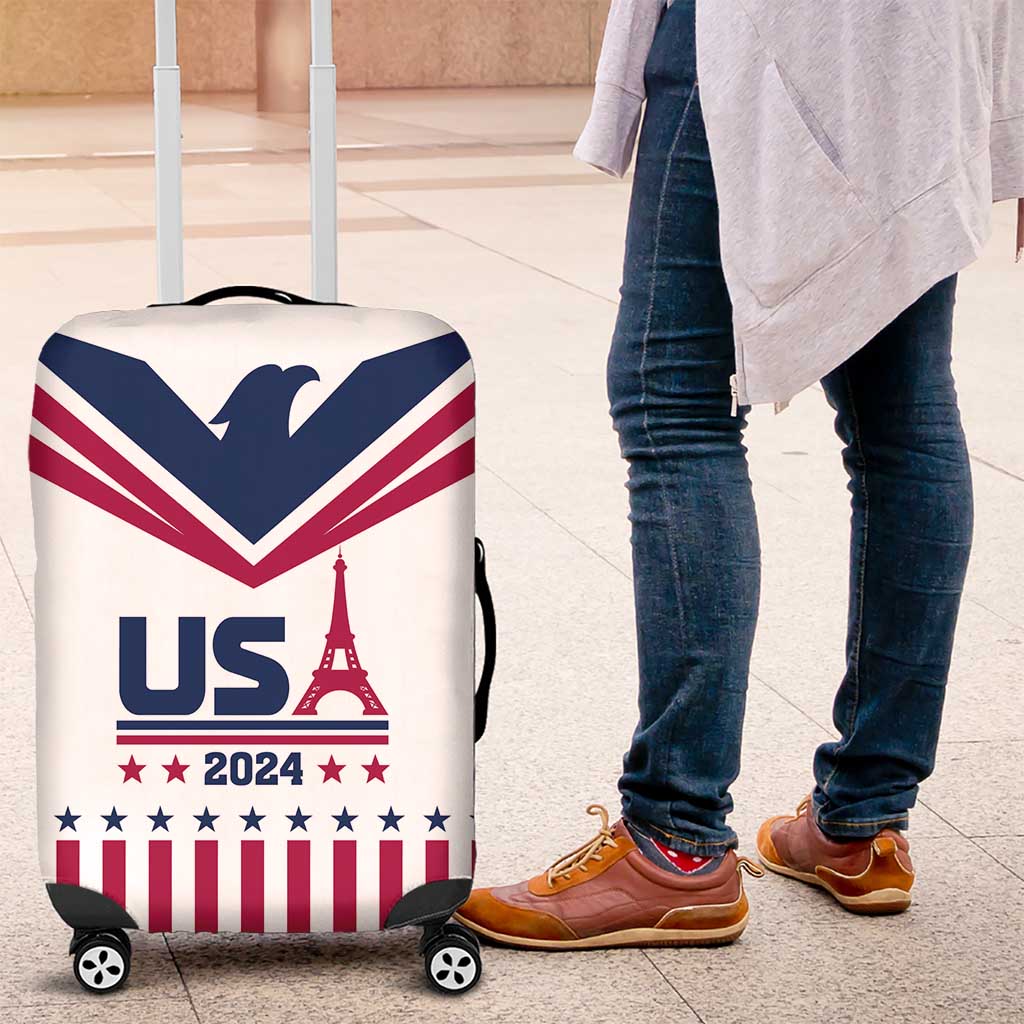 USA 2024 Eiffel Tower Luggage Cover United States Summer Sport - Wonder Print Shop