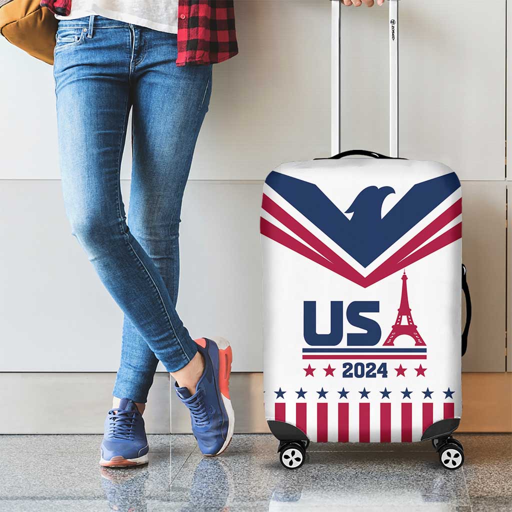 USA 2024 Eiffel Tower Luggage Cover United States Summer Sport - Wonder Print Shop