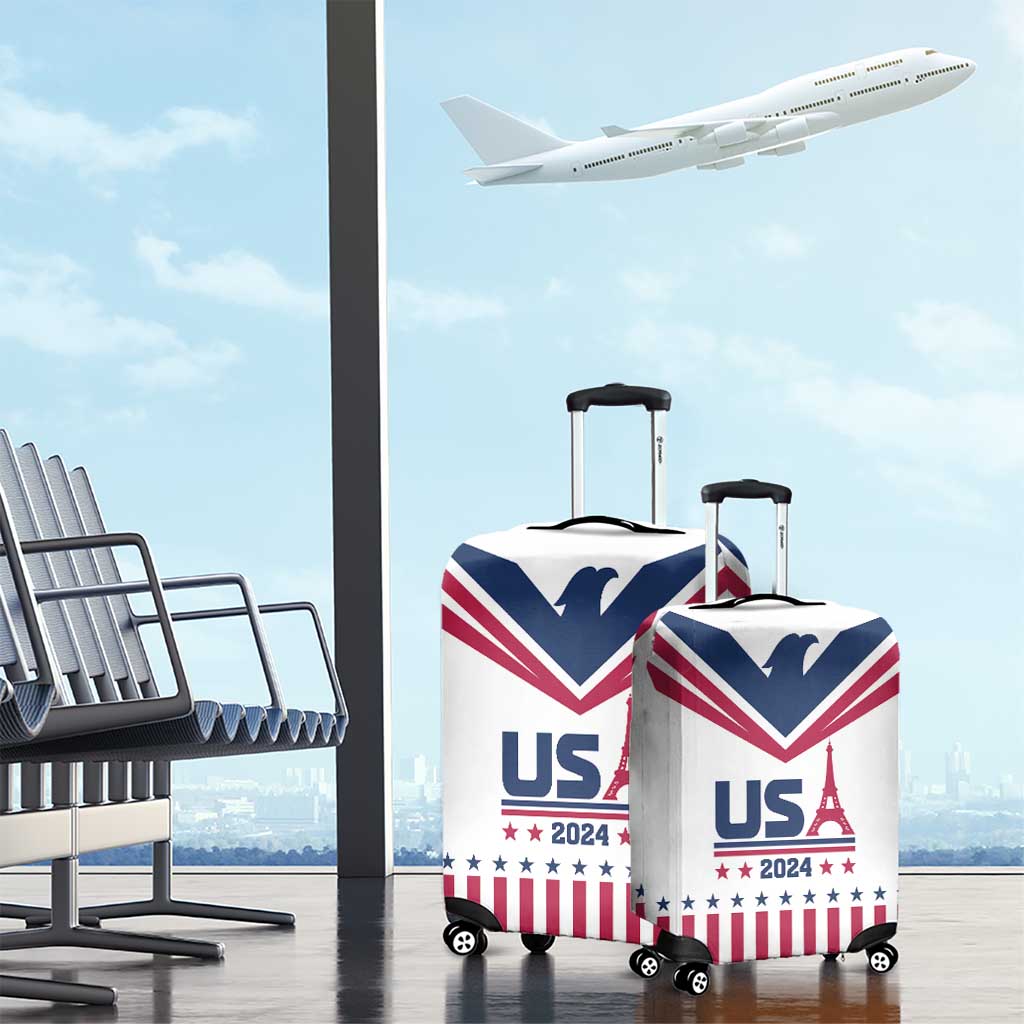 USA 2024 Eiffel Tower Luggage Cover United States Summer Sport - Wonder Print Shop