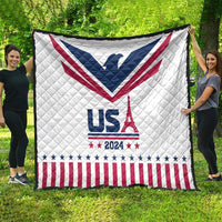 USA 2024 Eiffel Tower Quilt United States Summer Sport - Wonder Print Shop