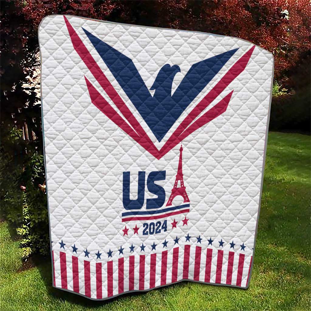 USA 2024 Eiffel Tower Quilt United States Summer Sport - Wonder Print Shop