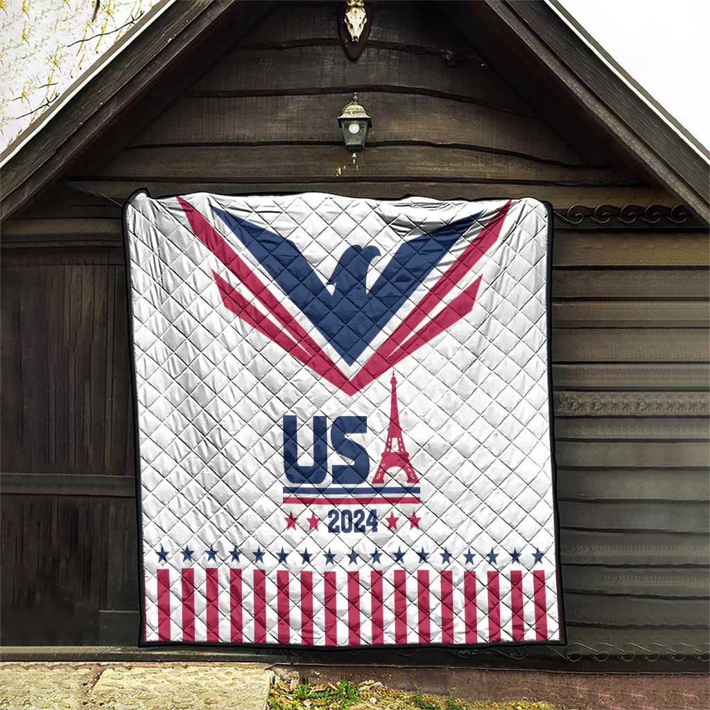 USA 2024 Eiffel Tower Quilt United States Summer Sport - Wonder Print Shop