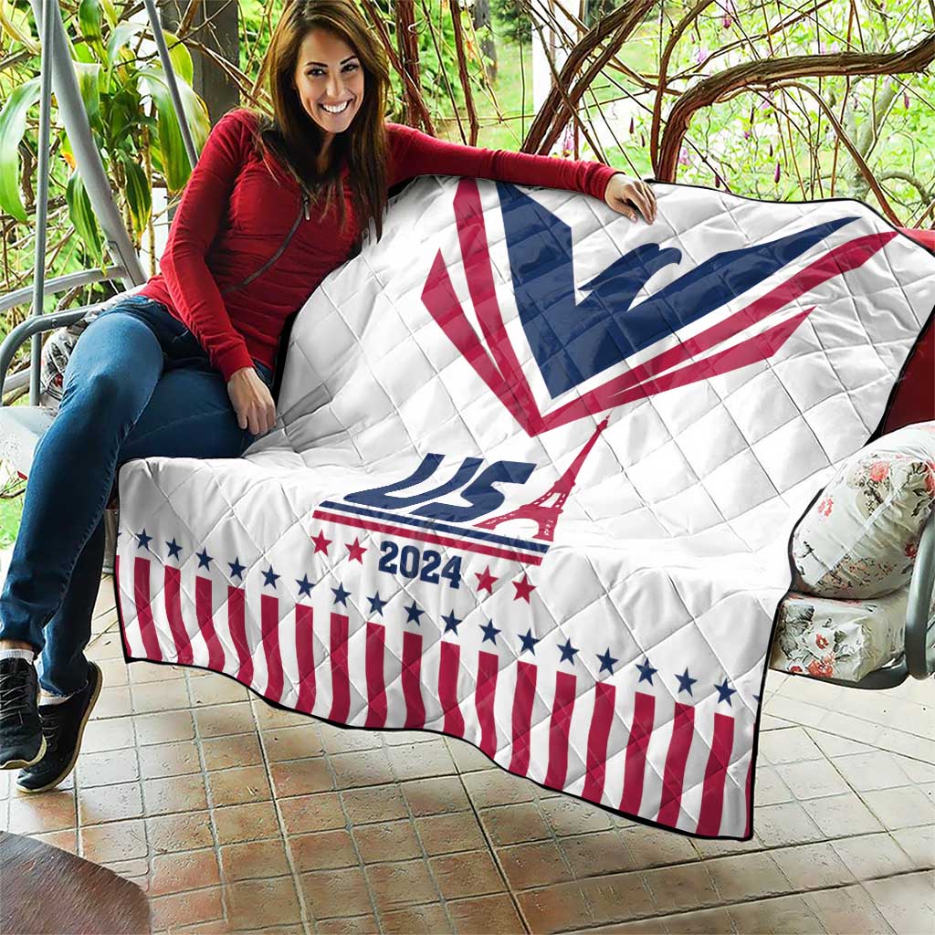 USA 2024 Eiffel Tower Quilt United States Summer Sport - Wonder Print Shop