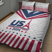 USA 2024 Eiffel Tower Quilt Bed Set United States Summer Sport - Wonder Print Shop