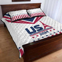 USA 2024 Eiffel Tower Quilt Bed Set United States Summer Sport - Wonder Print Shop