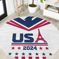USA 2024 Eiffel Tower Round Carpet United States Summer Sport
