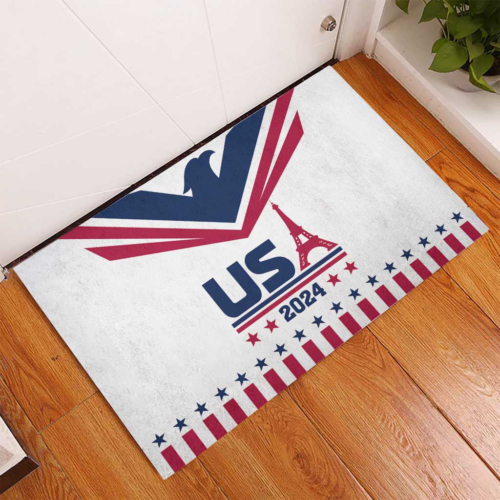 USA 2024 Eiffel Tower Rubber Doormat United States Summer Sport - Wonder Print Shop