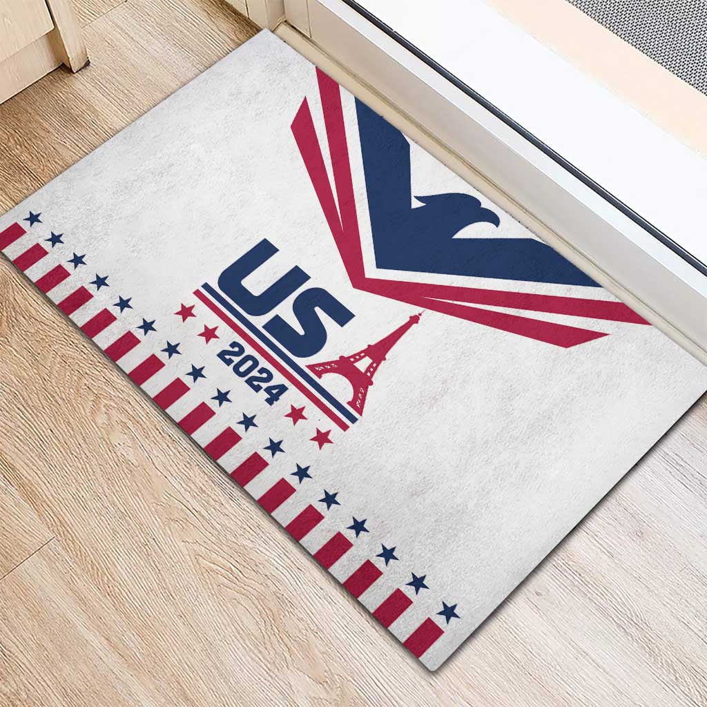 USA 2024 Eiffel Tower Rubber Doormat United States Summer Sport - Wonder Print Shop