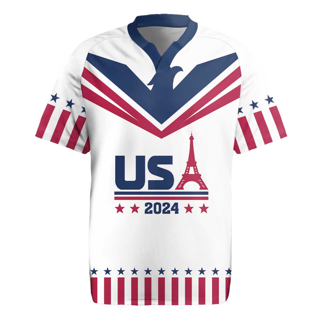 Custom USA 2024 Eiffel Tower Rugby Jersey United States Summer Sport - Wonder Print Shop