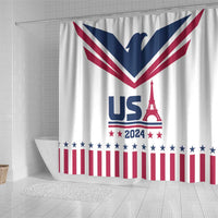 USA 2024 Eiffel Tower Shower Curtain United States Summer Sport