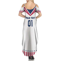 Custom USA 2024 Eiffel Tower Summer Maxi Dress United States Summer Sport - Wonder Print Shop