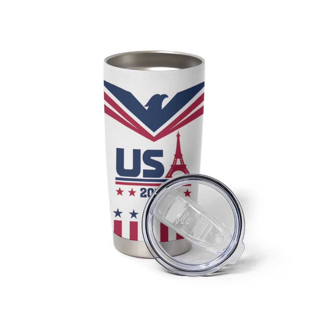 USA 2024 Eiffel Tower Tumbler Cup United States Summer Sport - Wonder Print Shop