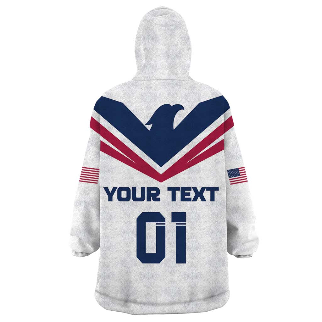 Custom USA 2024 Eiffel Tower Wearable Blanket Hoodie United States Summer Sport - Wonder Print Shop