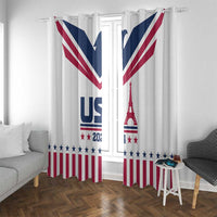 USA 2024 Eiffel Tower Window Curtain United States Summer Sport - Wonder Print Shop