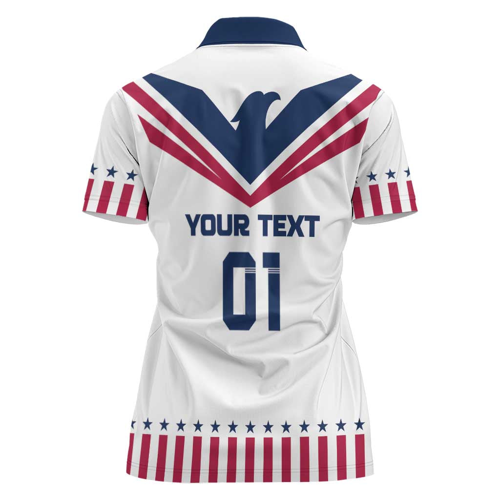 Custom USA 2024 Eiffel Tower Women Polo Shirt United States Summer Sport - Wonder Print Shop