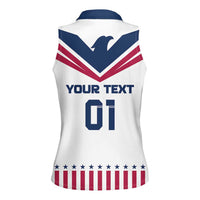 Custom USA 2024 Eiffel Tower Women Sleeveless Polo Shirt United States Summer Sport - Wonder Print Shop