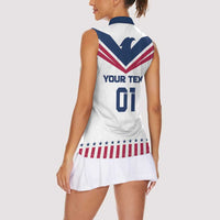Custom USA 2024 Eiffel Tower Women Sleeveless Polo Shirt United States Summer Sport - Wonder Print Shop