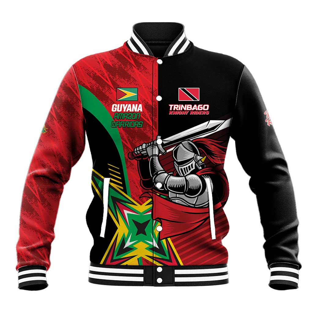 Custom Amazon Warriors Vs Knight Riders Baseball Jacket Trinbago and Guyana Face Off Cricket LT01