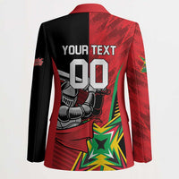 Custom Amazon Warriors Vs Knight Riders Blazer Trinbago and Guyana Face Off Cricket LT01