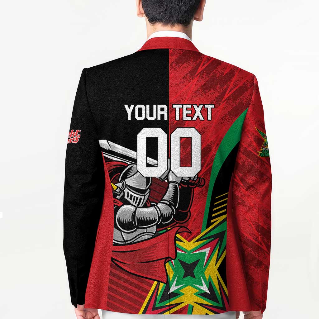 Custom Amazon Warriors Vs Knight Riders Blazer Trinbago and Guyana Face Off Cricket LT01