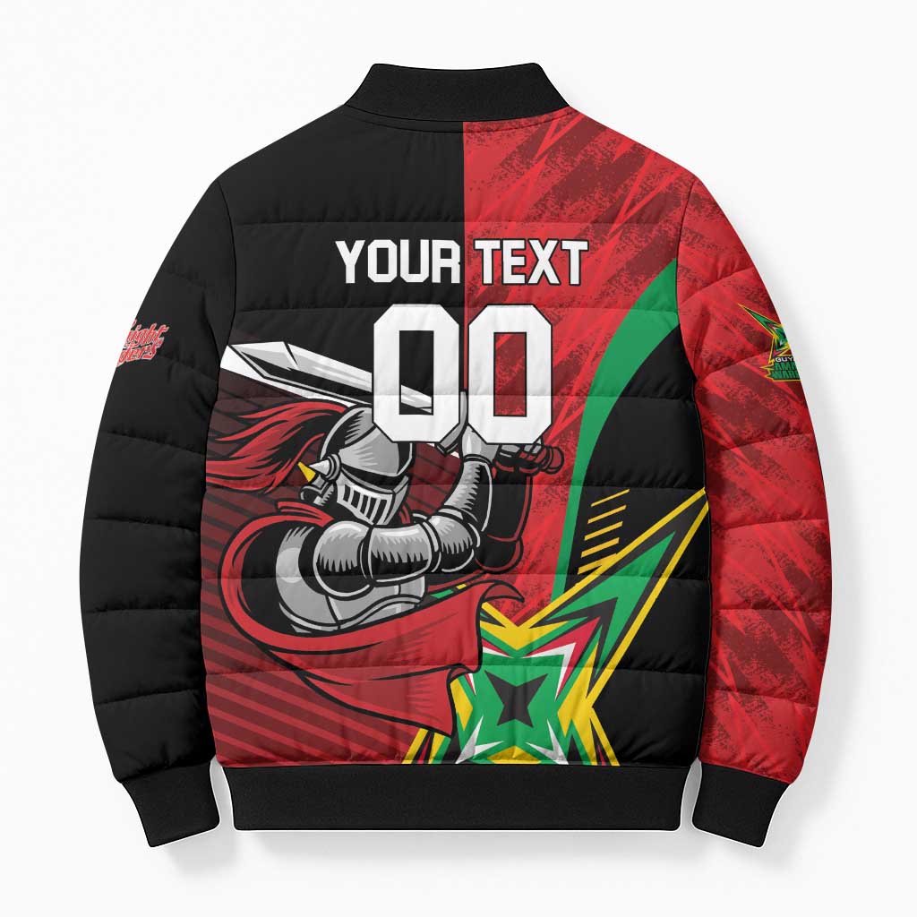 Custom Amazon Warriors Vs Knight Riders Bomber Puffer Jacket Trinbago and Guyana Face Off Cricket LT01