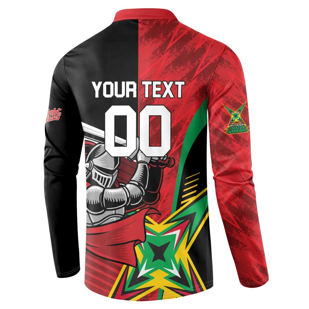 Custom Amazon Warriors Vs Knight Riders Button Sweatshirt Trinbago and Guyana Face Off Cricket LT01