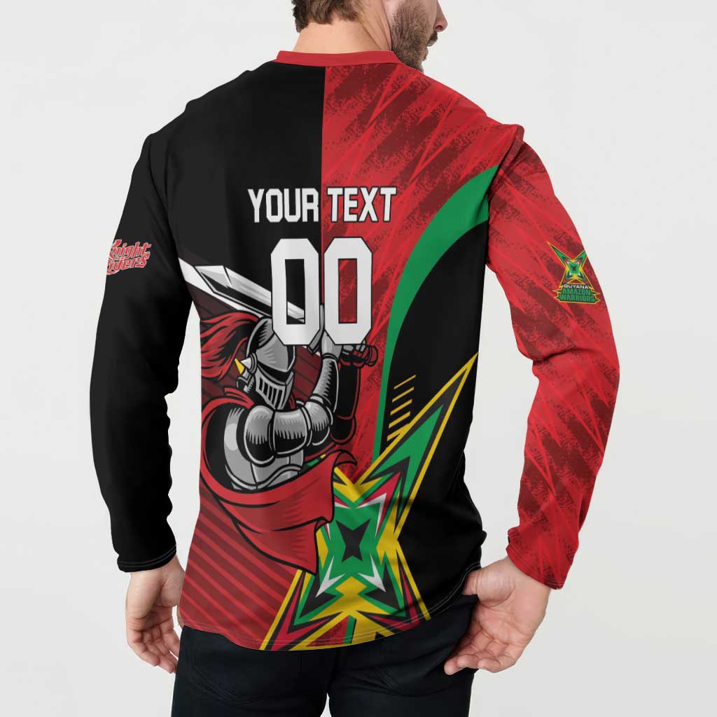 Custom Amazon Warriors Vs Knight Riders Button Sweatshirt Trinbago and Guyana Face Off Cricket LT01