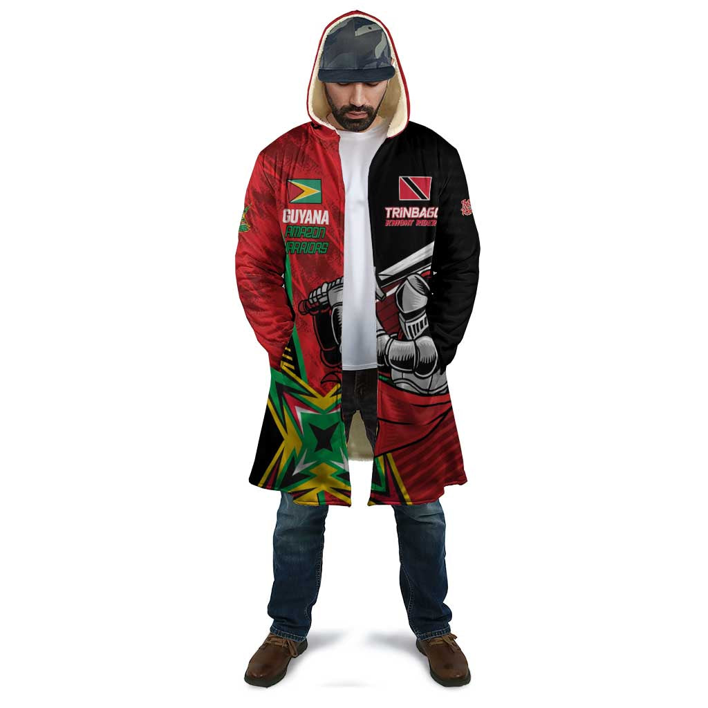 Custom Amazon Warriors Vs Knight Riders Cloak Trinbago and Guyana Face Off Cricket LT01