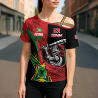 Custom Amazon Warriors Vs Knight Riders Cross Shoulder Shirt Trinbago and Guyana Face Off Cricket LT01